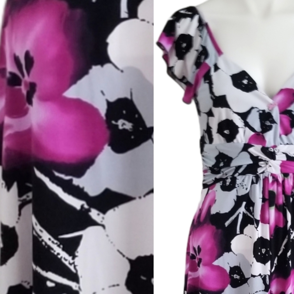 Suhiflower multicolored floral cap sleeve Dress